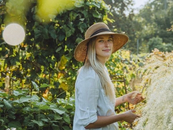 Jenna Jaski in the garden.